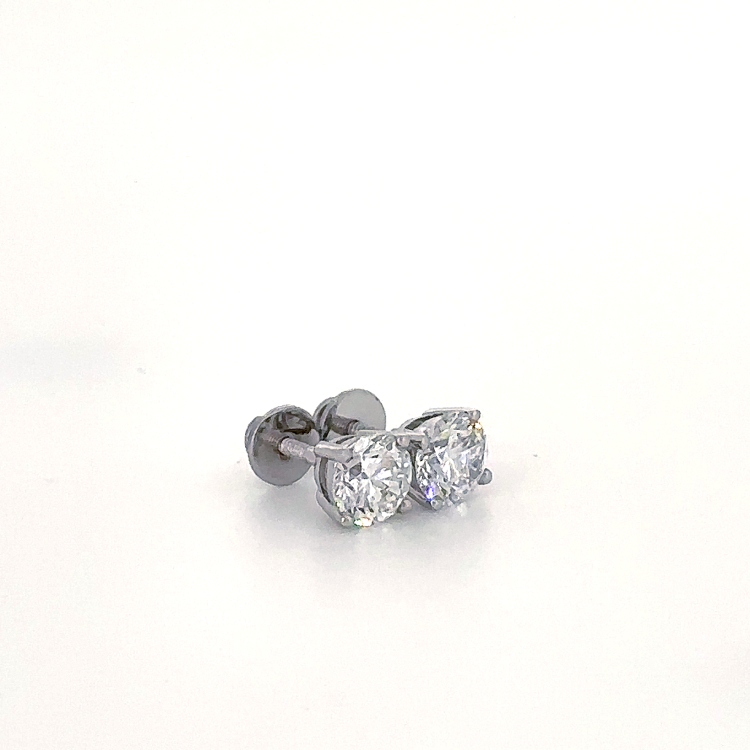 Silver Round Cluster Stud Earrings