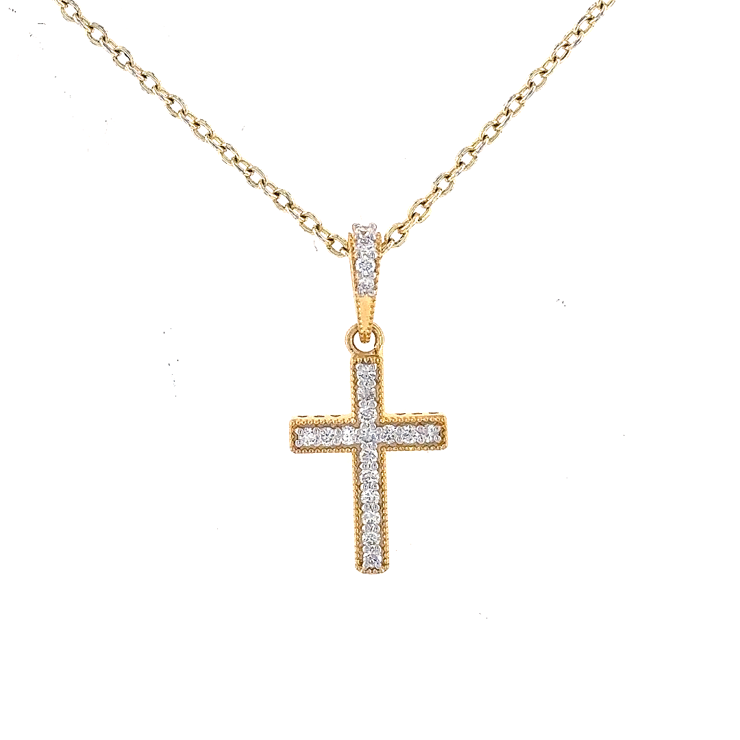 Gold Cross Pendant Necklace