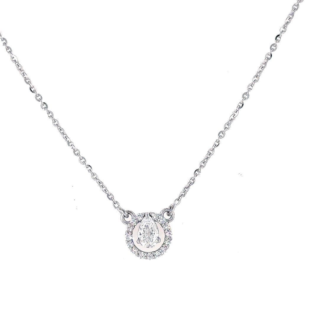 Silver Halo Circle Pendant Necklace