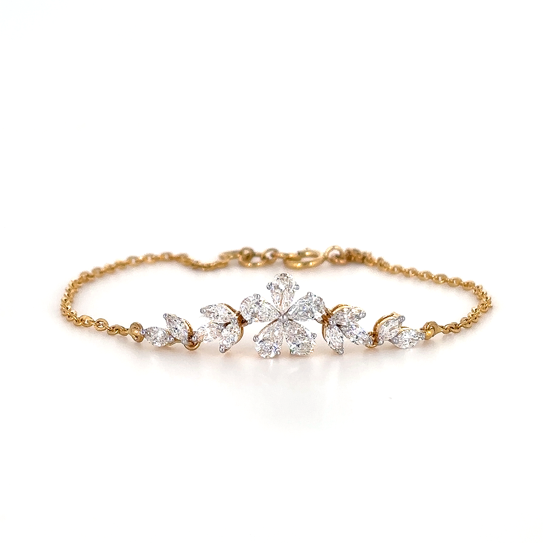 Gold Crystal Cluster Bracelet