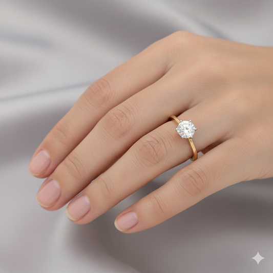Gold Round-Cut Solitaire Ring