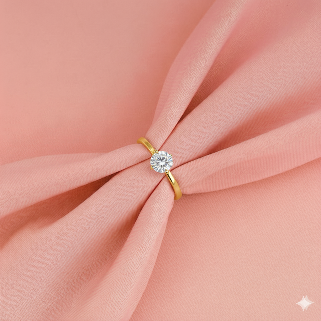 Gold Minimal Solitaire Ring