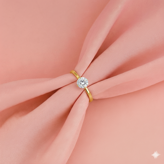 Gold Minimal Solitaire Ring