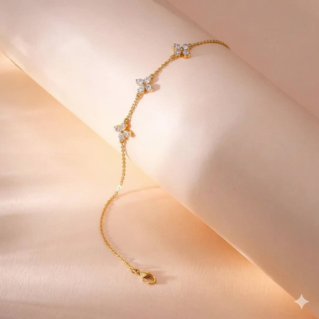 Gold-Tone Hand Harness / Bracelet with Chain