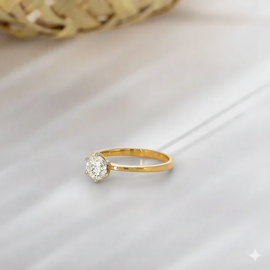 Gold Petite Solitaire Ring