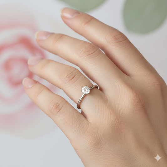 Silver Elegant Solitaire Ring