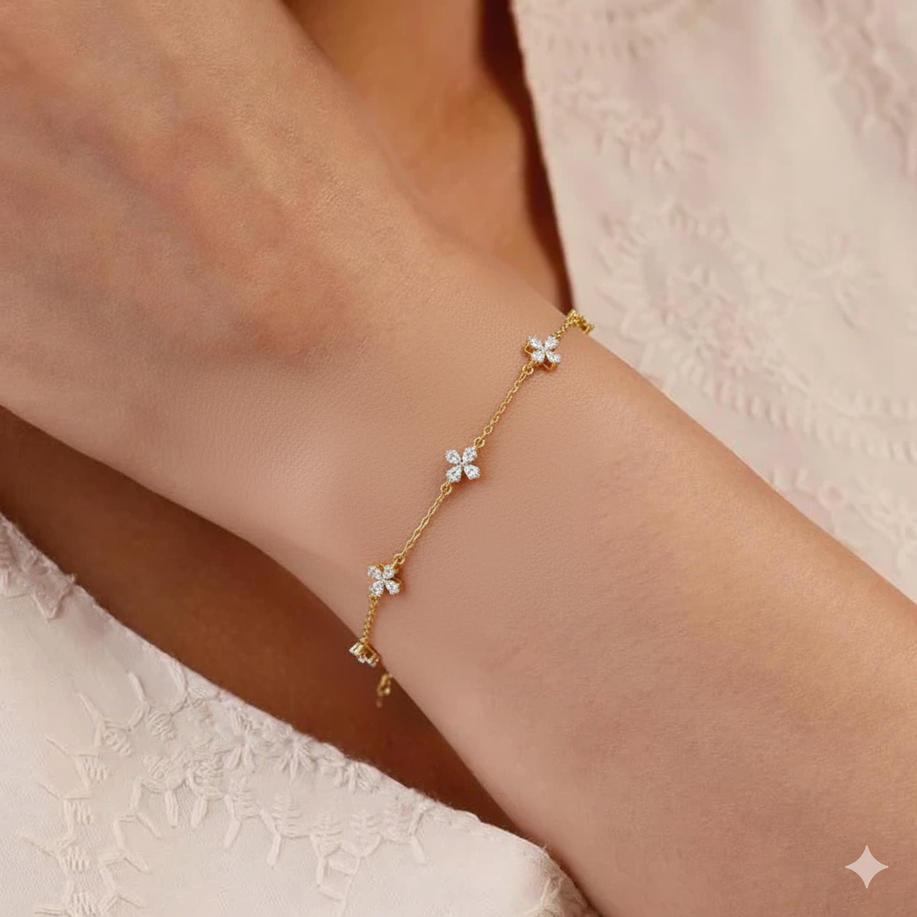 Gold-Tone Hand Harness / Bracelet with Chain