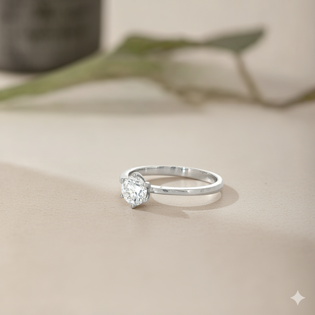 Silver Elegant Solitaire Ring