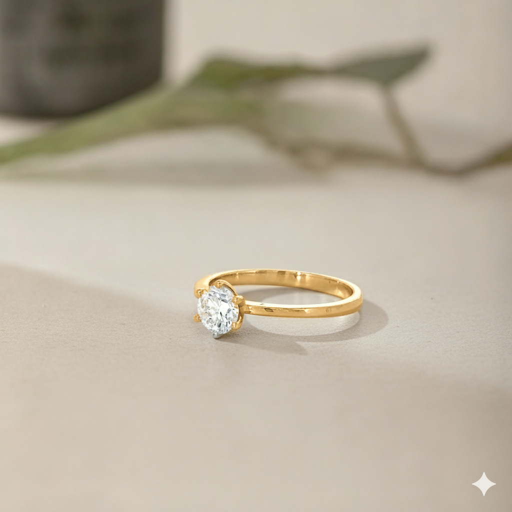 Gold Solitaire Ring (Classic Setting)