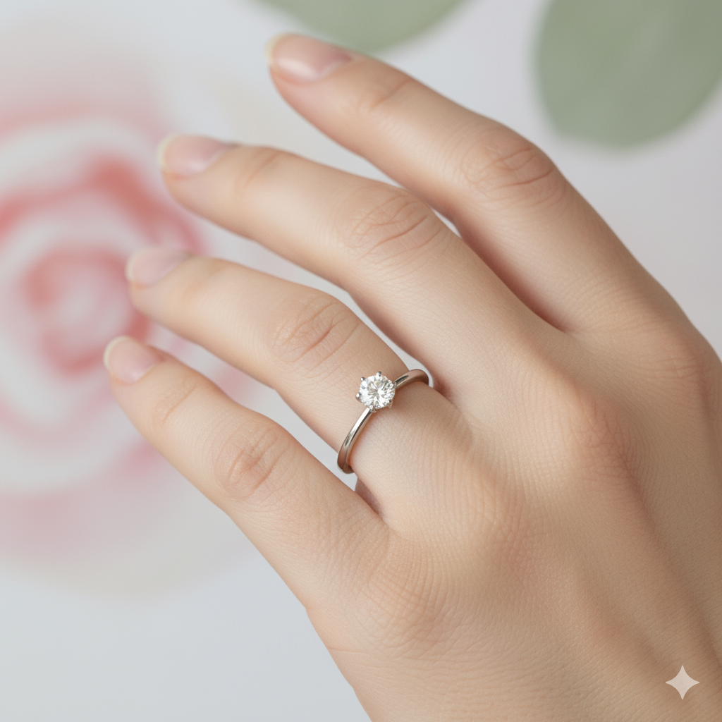 Silver Classic Solitaire Ring