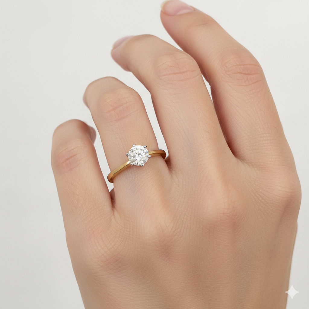 Gold Petite Solitaire Ring