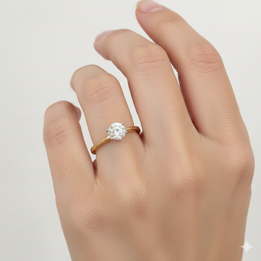 Gold Petite Solitaire Ring