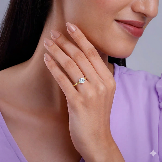 Gold Minimal Solitaire Ring