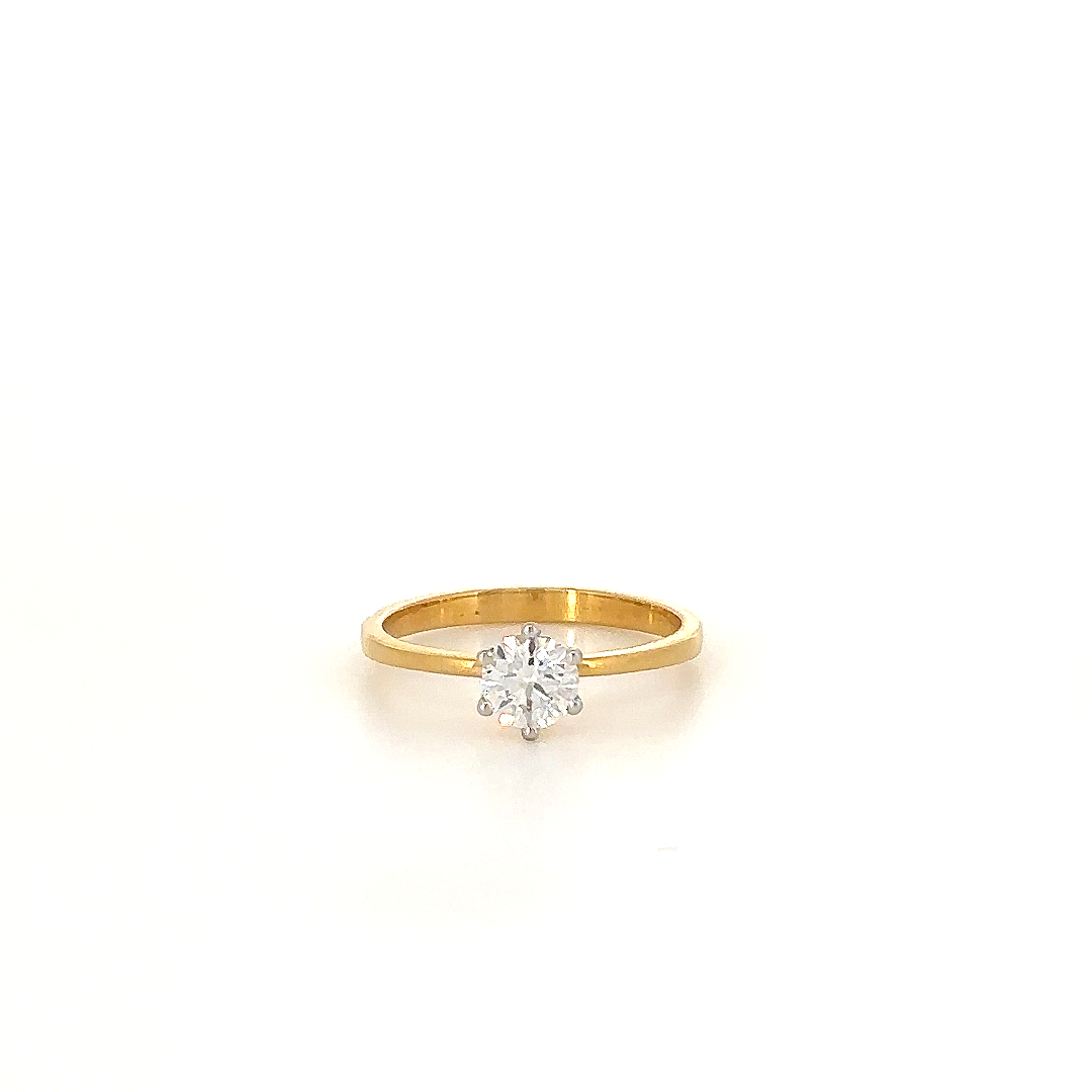 Gold Elegant Solitaire Ring