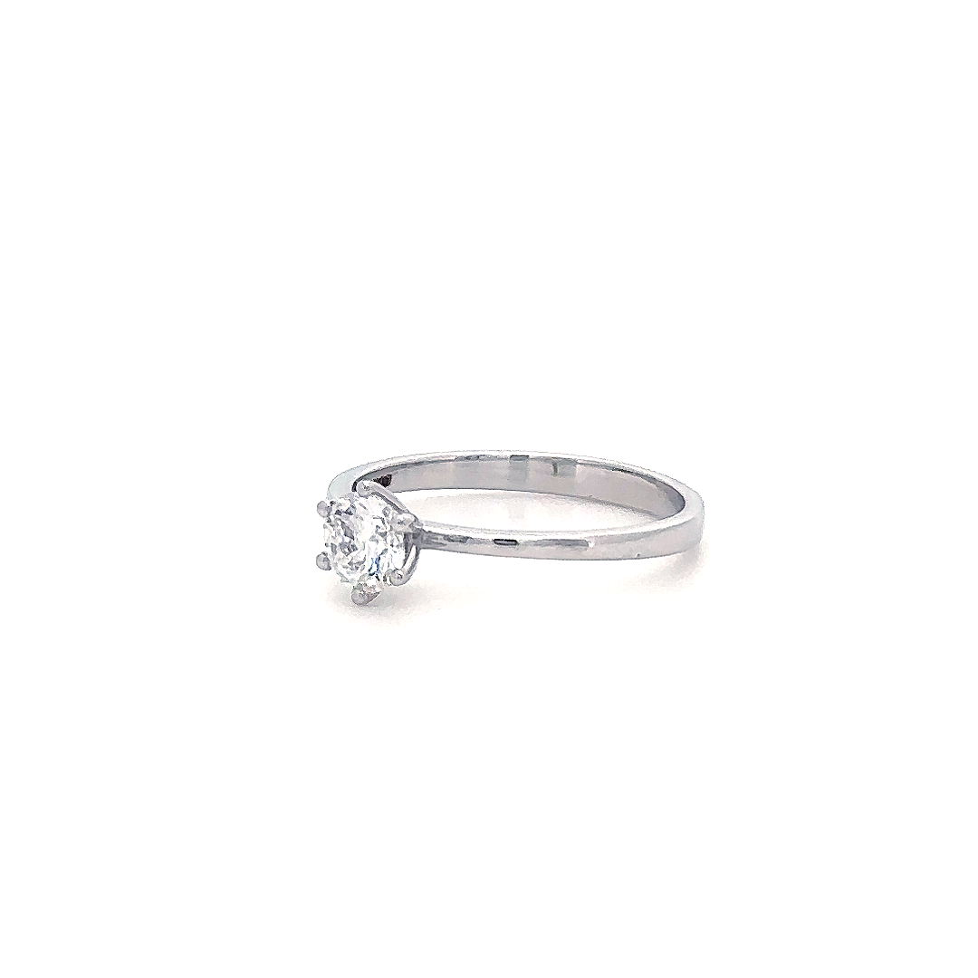 Silver Solitaire Ring