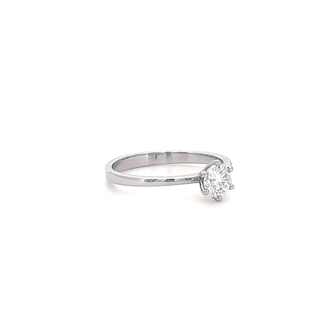 Silver Solitaire Ring