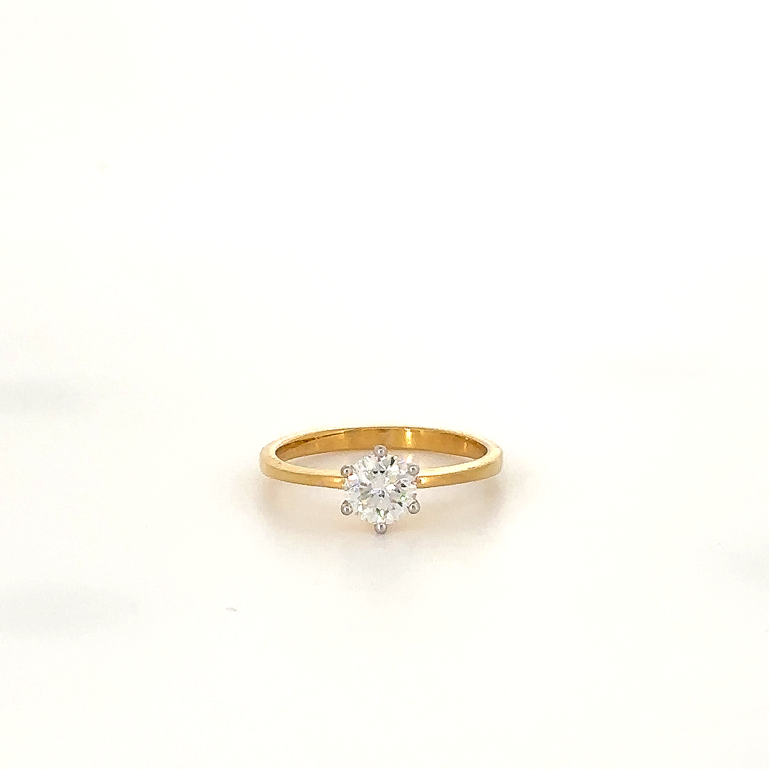 Gold Petite Solitaire Ring