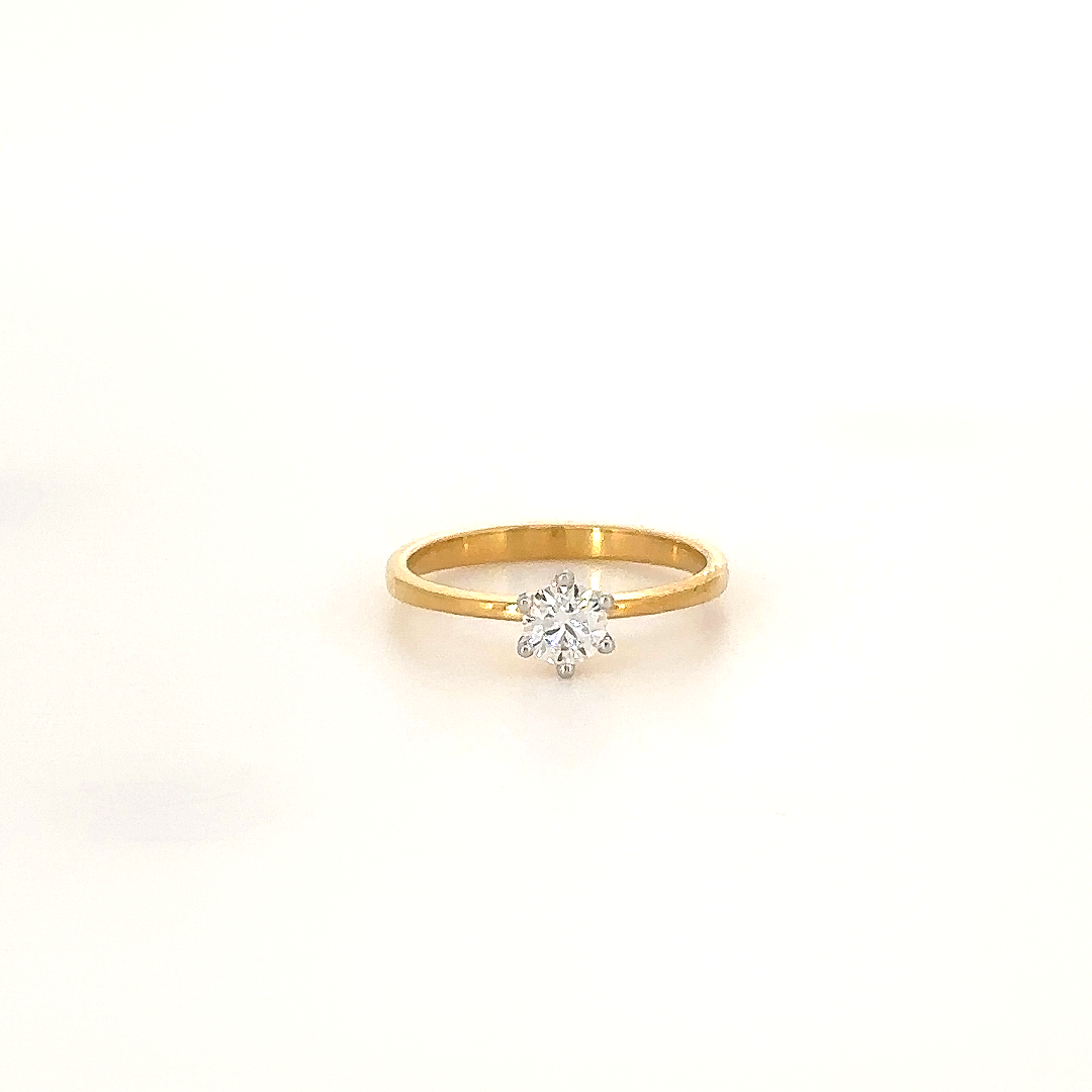Gold Petite Solitaire Ring