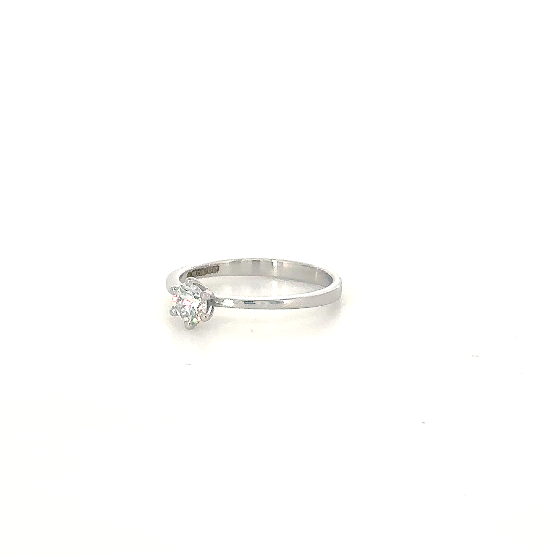 Silver Minimal Solitaire Ring