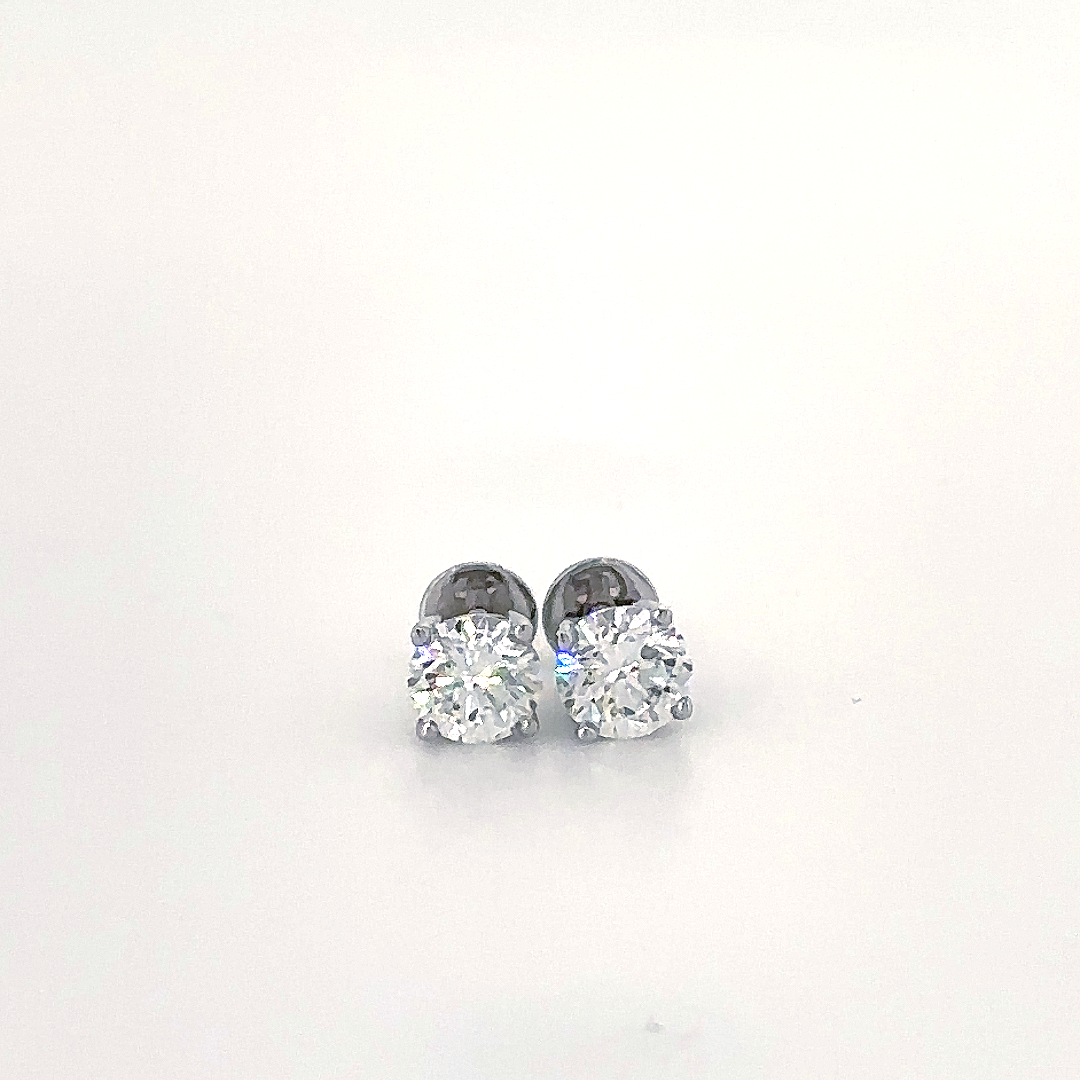 Silver Round Cluster Stud Earrings