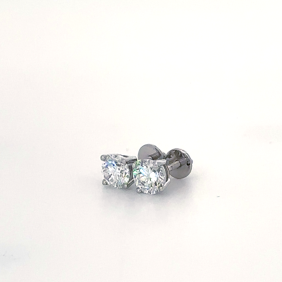 Silver Round Cluster Stud Earrings