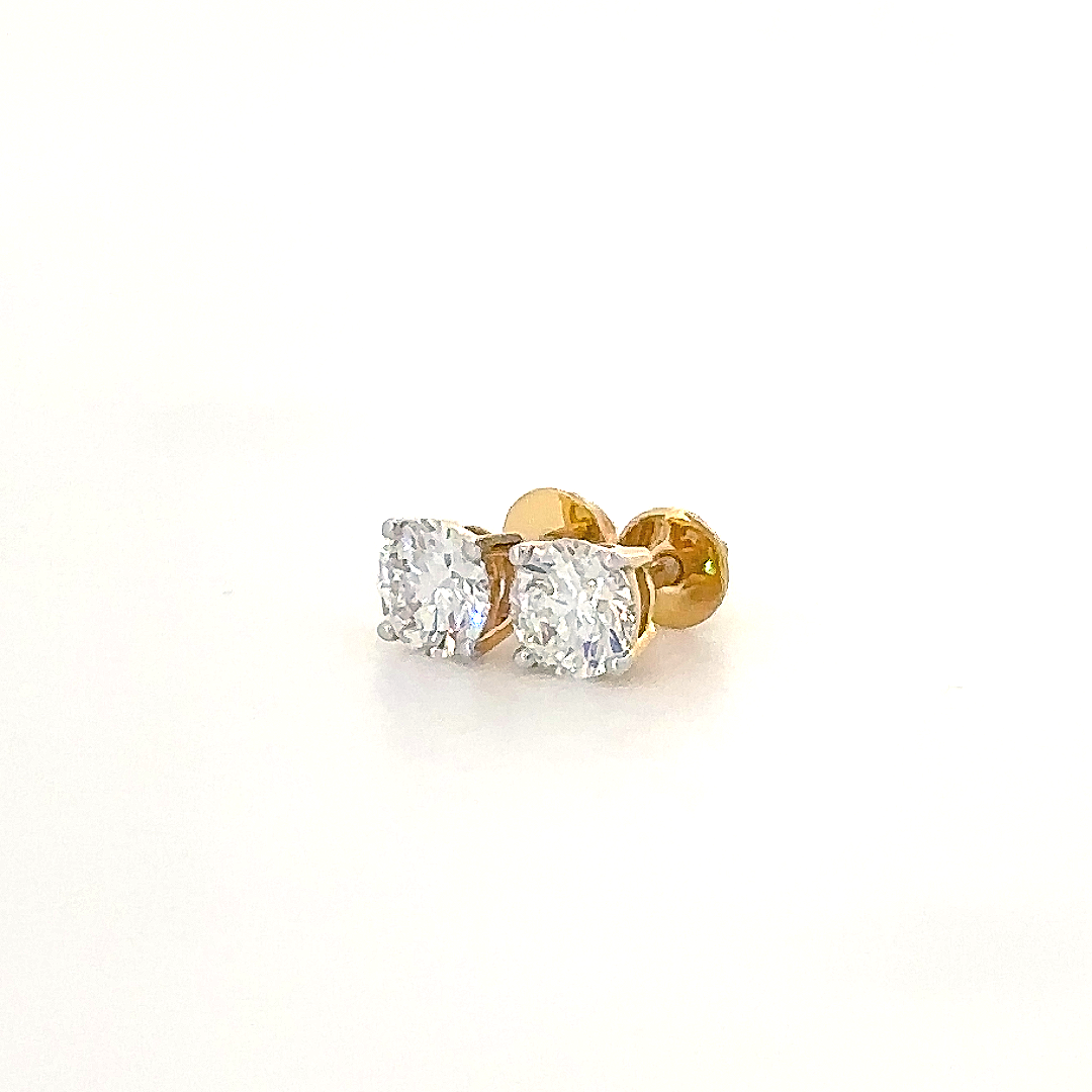 Gold-Tone Diamond Stud Earrings