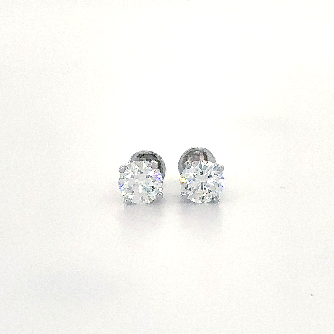 Silver Round Stud Earrings
