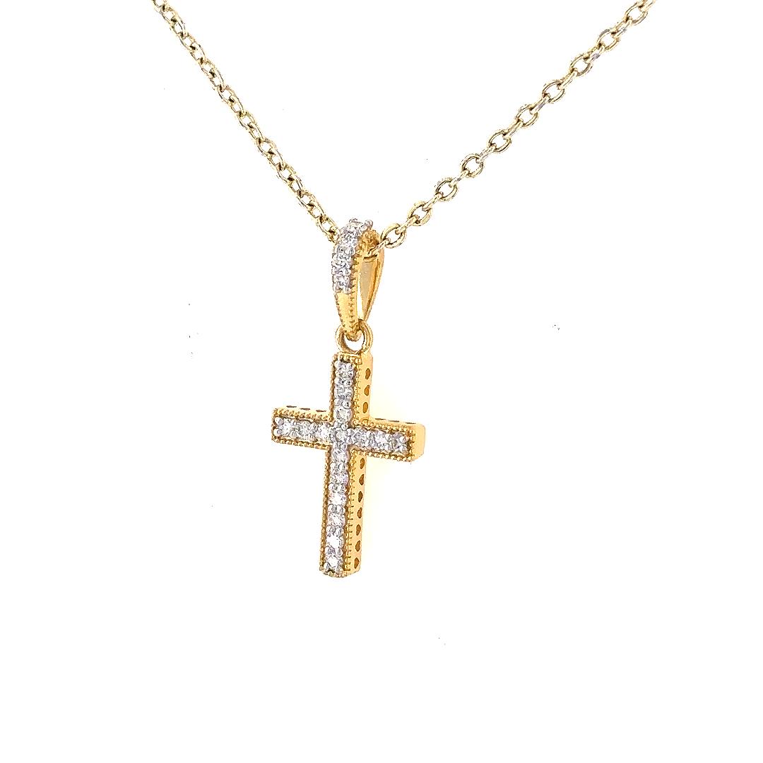 Gold Cross Pendant Necklace