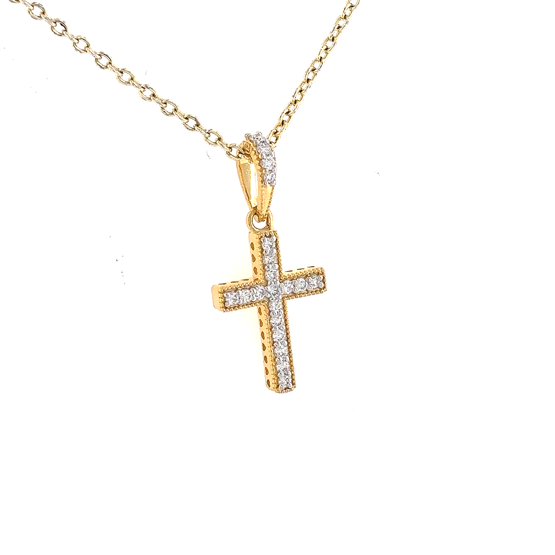 Gold Cross Pendant Necklace