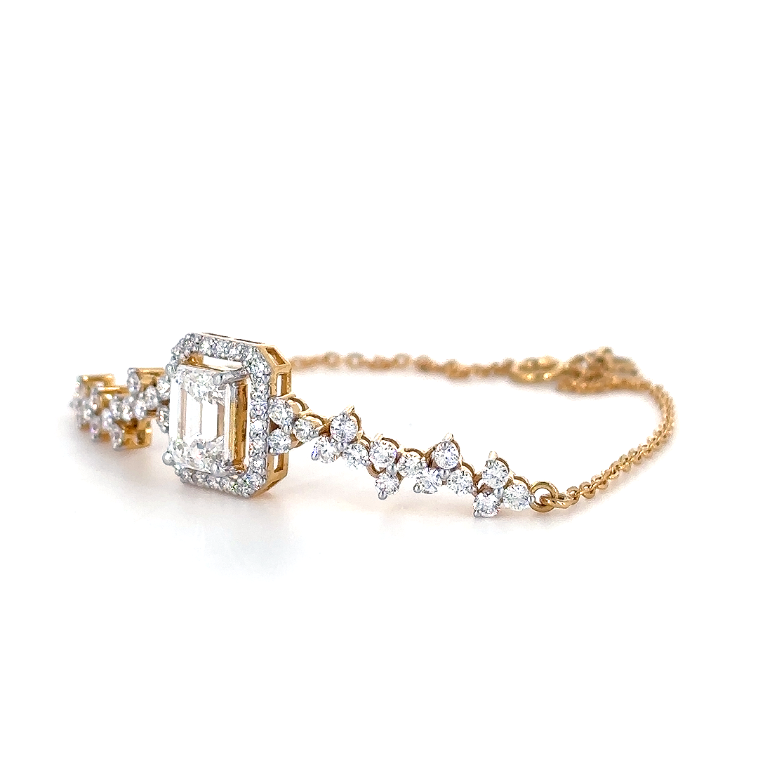 Gold Emerald-Cut Statement Bracelet