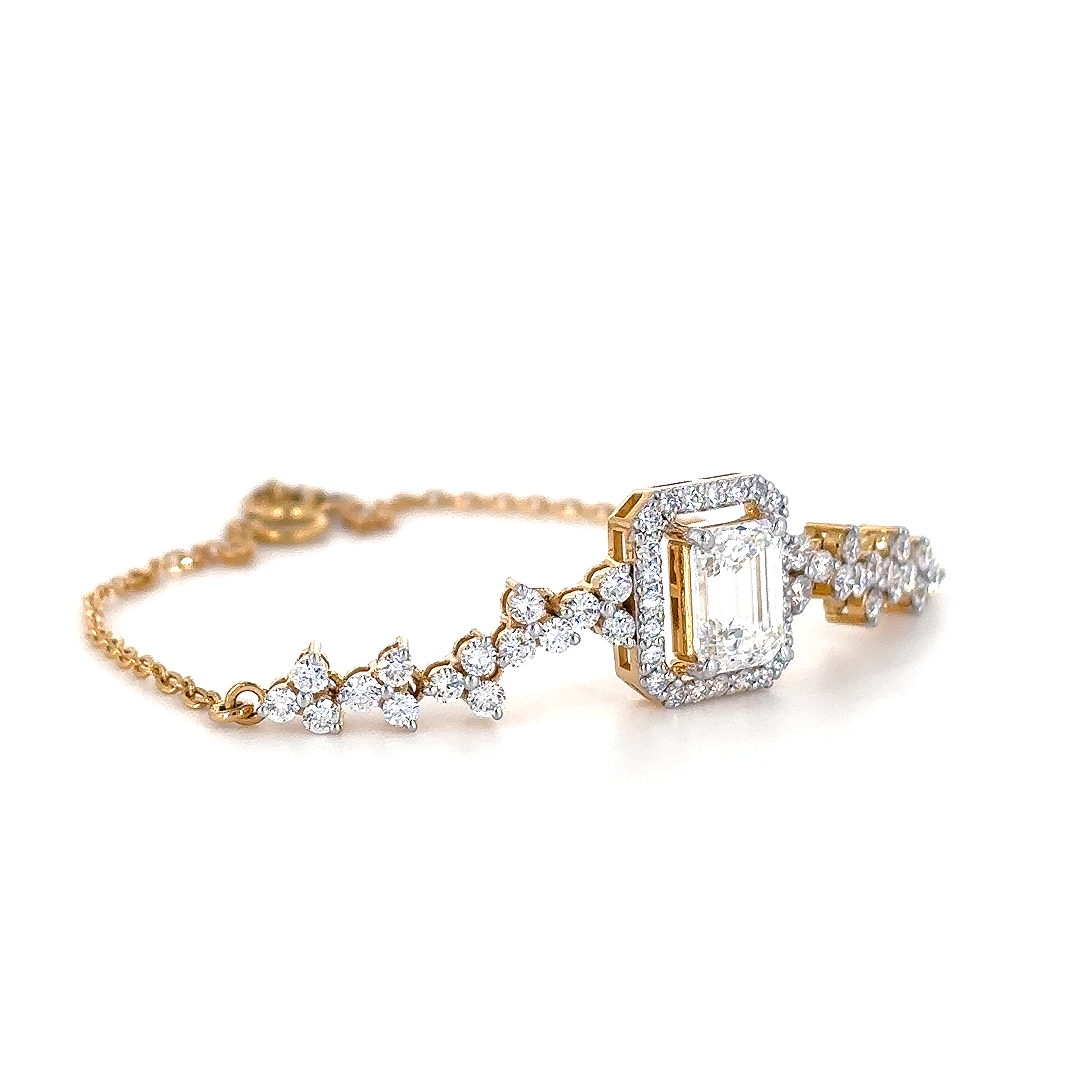 Gold Emerald-Cut Statement Bracelet