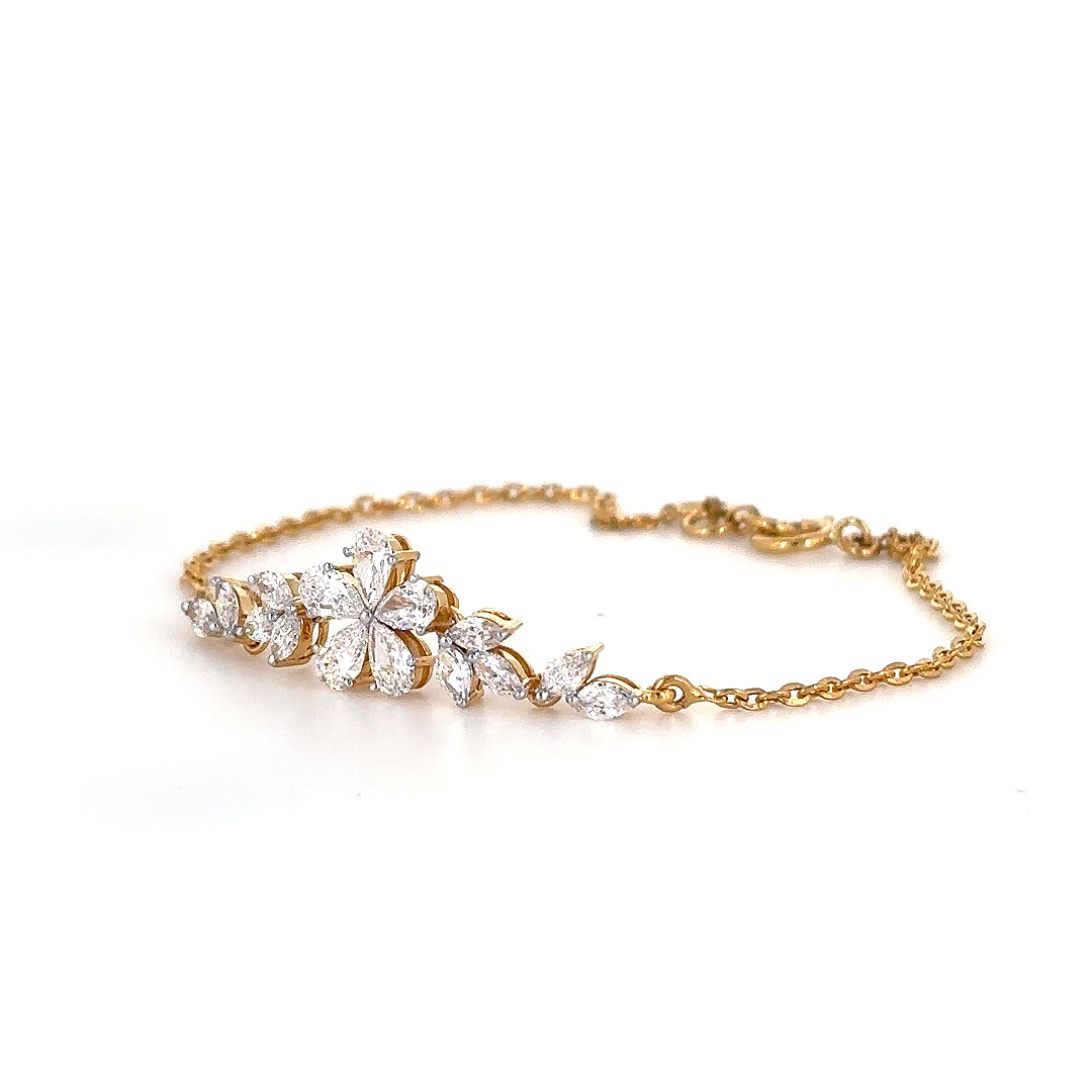 Gold Crystal Cluster Bracelet
