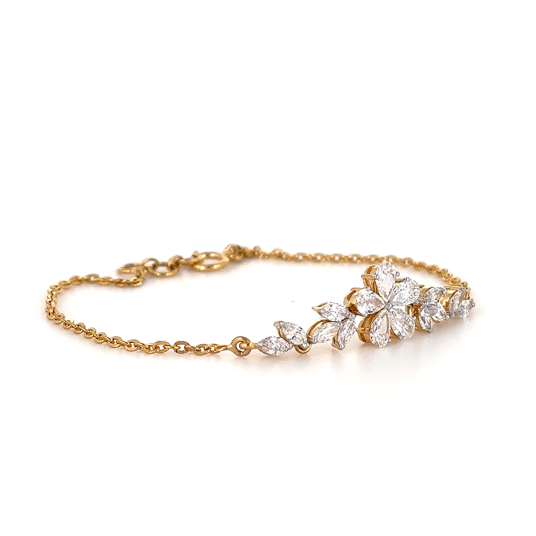 Gold Crystal Cluster Bracelet