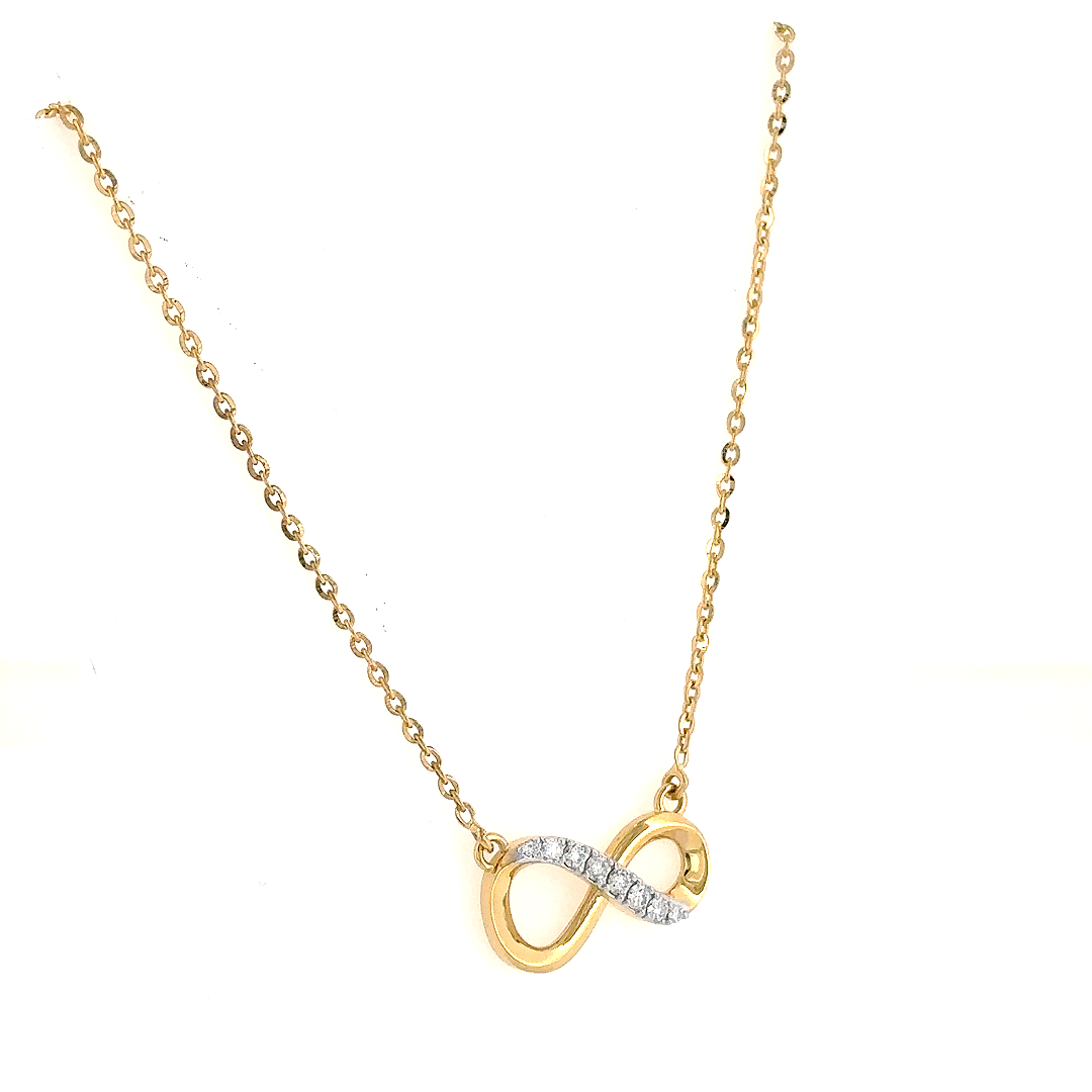 Gold Interlinked Circle Pendant Necklace