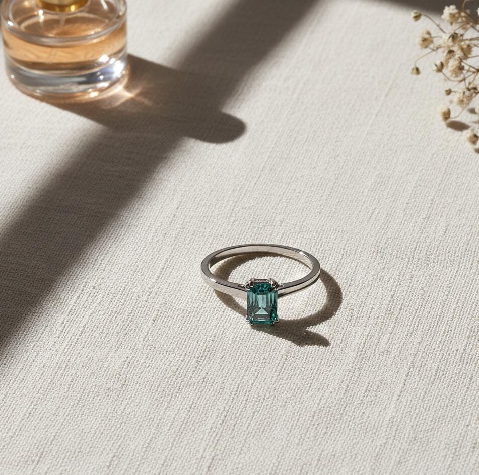 Silver Minimal Solitaire Ring