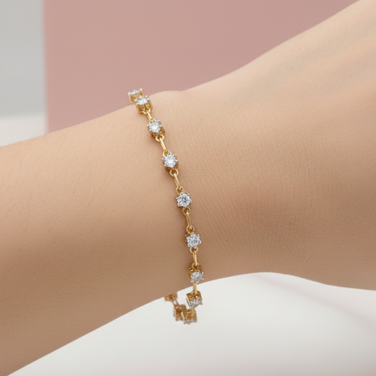 Gold Charm Link Bracelet