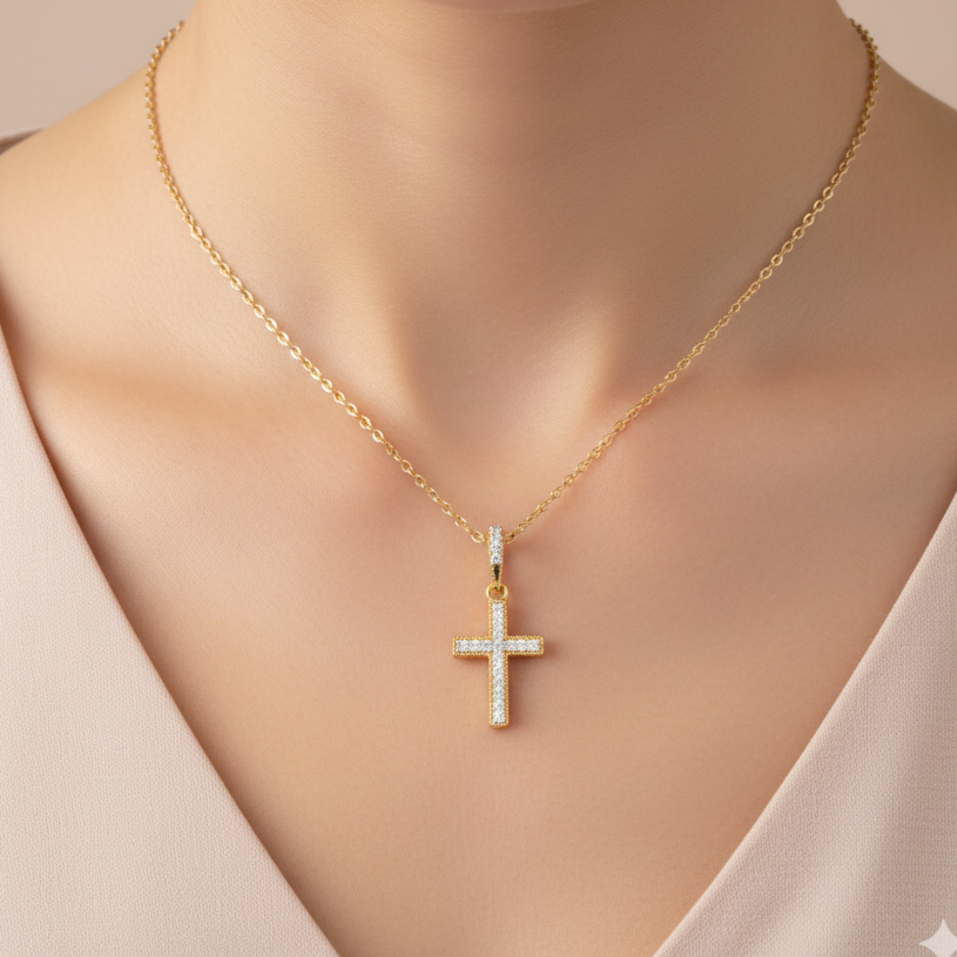 Gold Cross Pendant Necklace