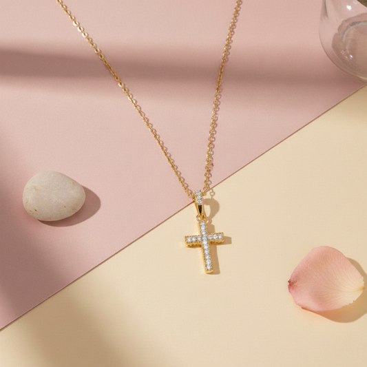 Gold Cross Pendant Necklace