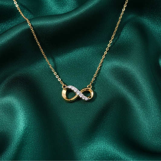 Gold Interlinked Circle Pendant Necklace