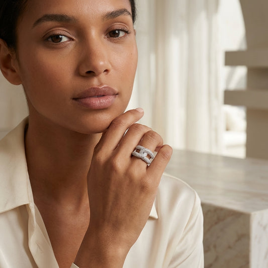 Statement Pavé Diamond Ring – Contemporary Design